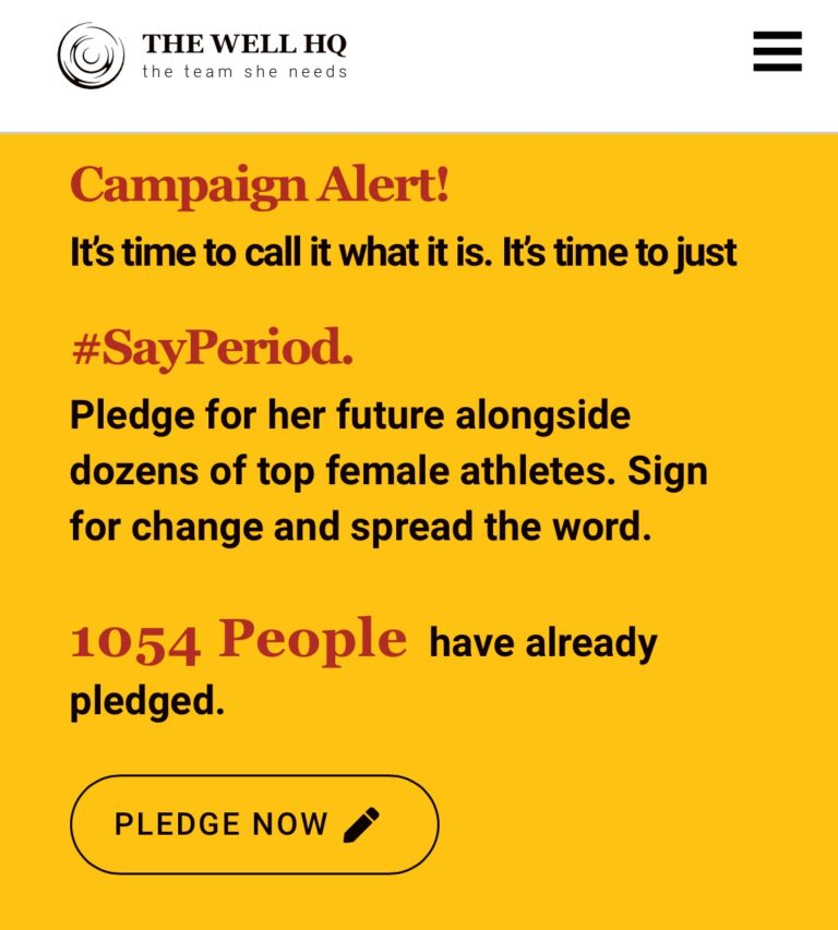The Well HQ #sayperiod Pledge